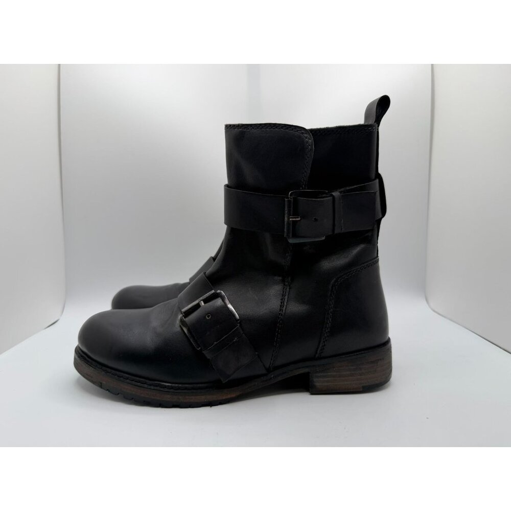 Vintage Foundry Co. Biker Bobbi Boots Women 8 Black Chunky Ankle Combat Shoes - Picture 8 of 16